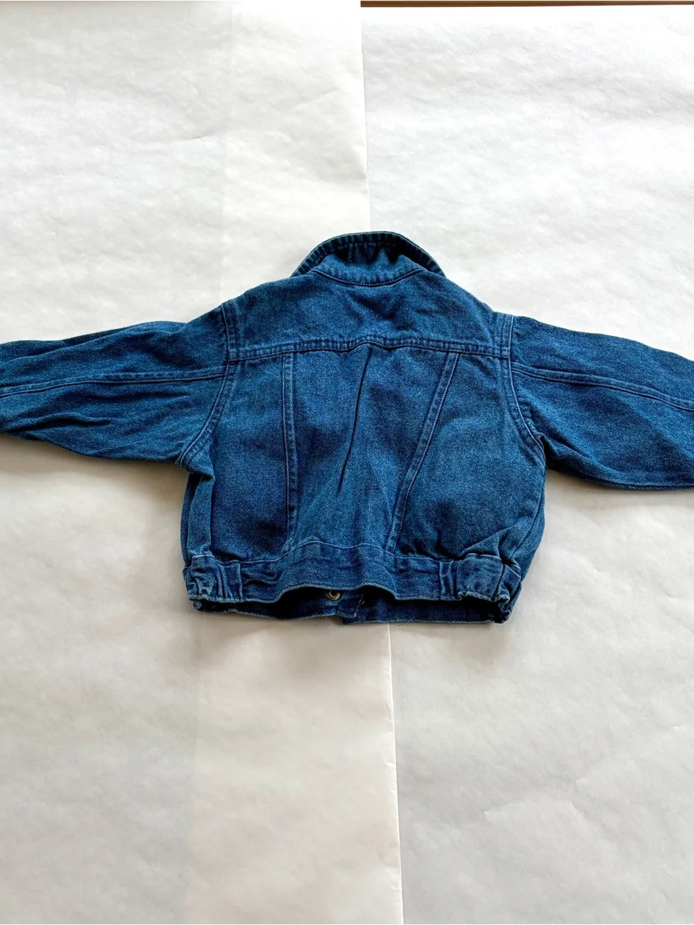 Vintage Girls Hopscotch Denim Jacket with Lace and Pink Ribbon 18 months